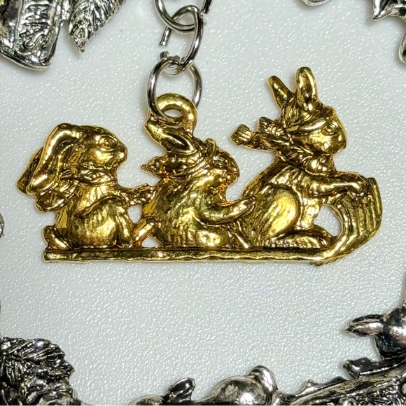 ARTHUR COURT Christmas Ornament Rabbit Wreath With Toboggan Rare 1992 NEW - Picture 6 of 12